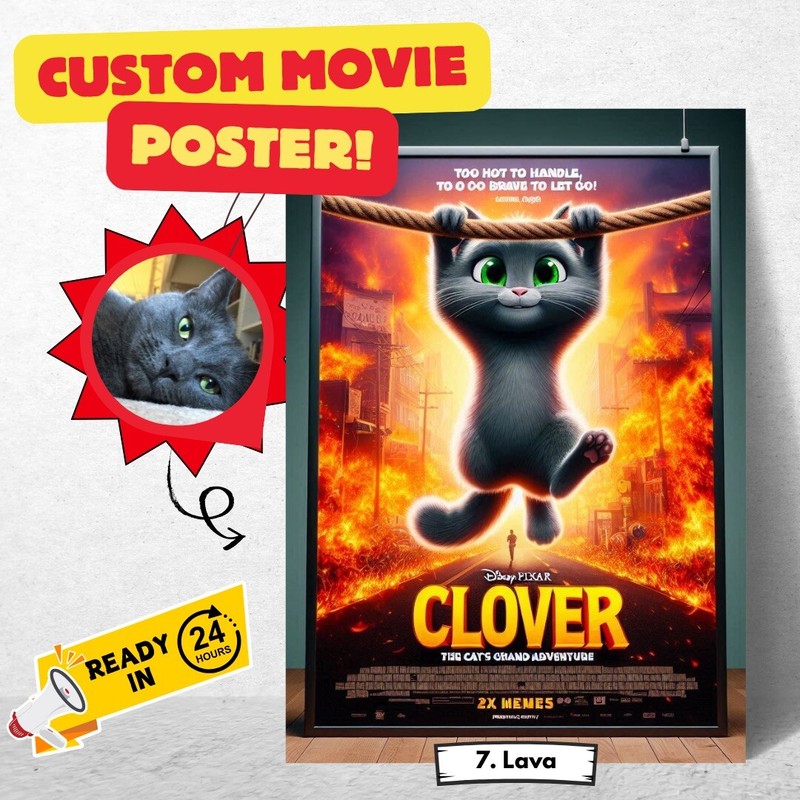 Custom Pixar Movie Poster- Personalized Digital Artwork gallery