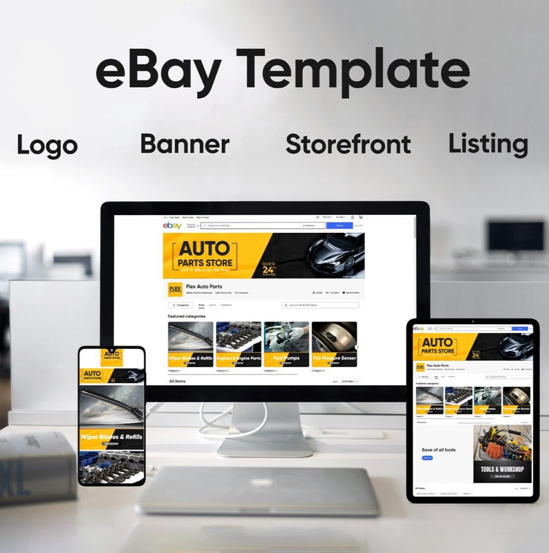 Custom 2024 eBay Storefront HTML listing template design