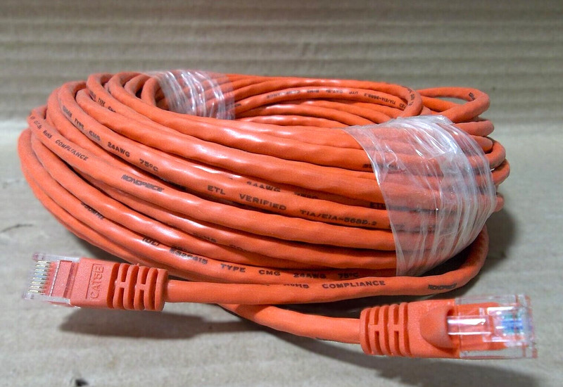 NEW MONOPRICE 4925 CAT5E-75-RED BARE COPPER ETHERNET NETWORK CABLE 350MHz 75FT gallery