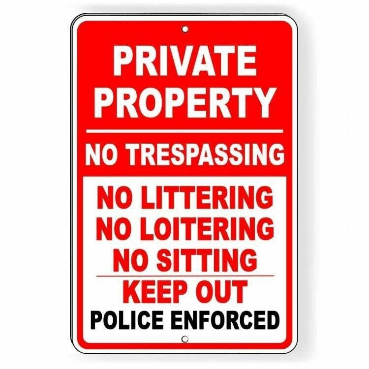 Private Property No Trespassing Loitering Police Will Be Called Sign Decal PP011
