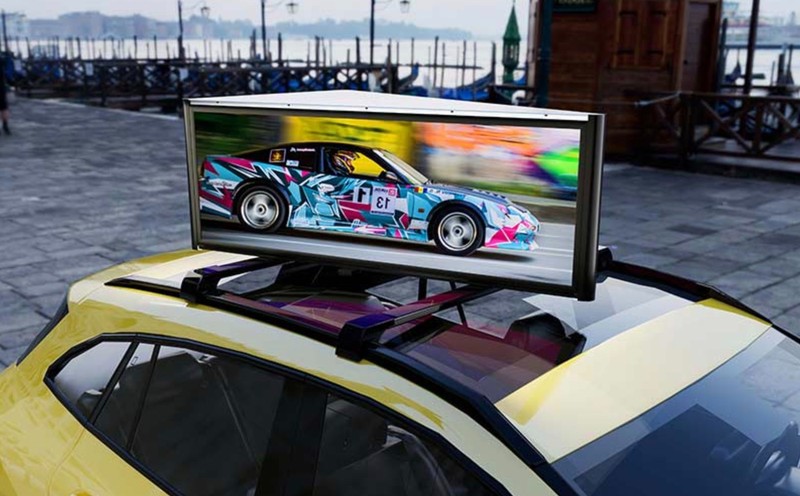 Taxi LED smart screen. Advertising. Taxi solution. Business. gallery