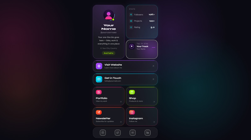 Premium Personal Branding Hub — Bento-Style Link-in-Bio Landing Page Fully Setu gallery