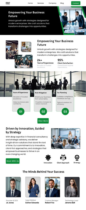 Business Consulting Website Template | Corporate Landing Page Financial Advisoce