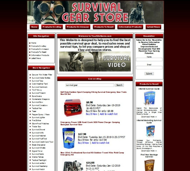 SURVIVAL GEAR STORE Affiliate Website+Amazon+Google Adsense gallery