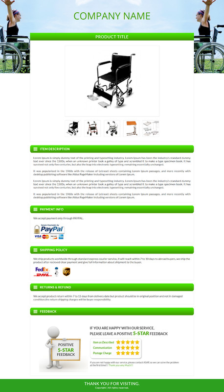 Unique eBay Templates Mobile Responsive eBay Listing Auction Template