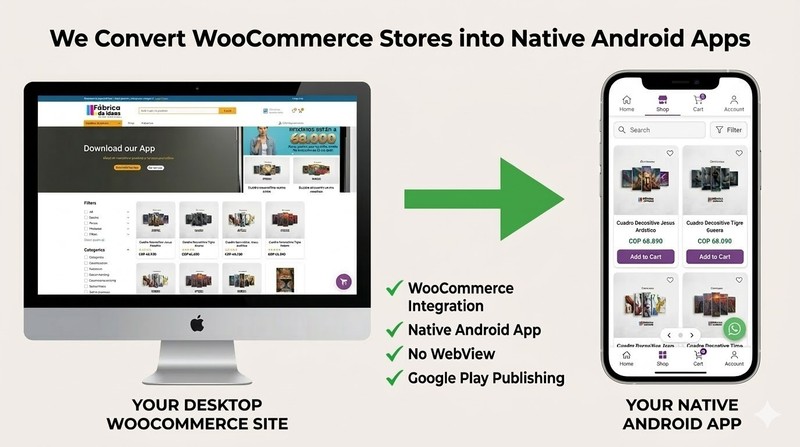 WooCommerce to Android App | Mobile App Builder + Google Play Upload Service