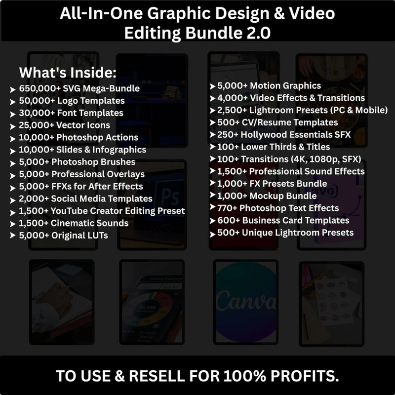 Resellable Digital Bundle: Planners, Ebooks, Reels & 100M+ Assets! ✨ gallery
