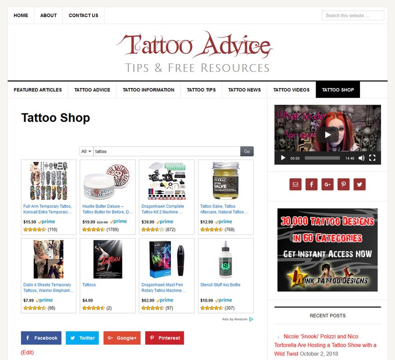 * TATTOO TIPS * niche website business for sale with AUTO UPDATING CONTENT! gallery