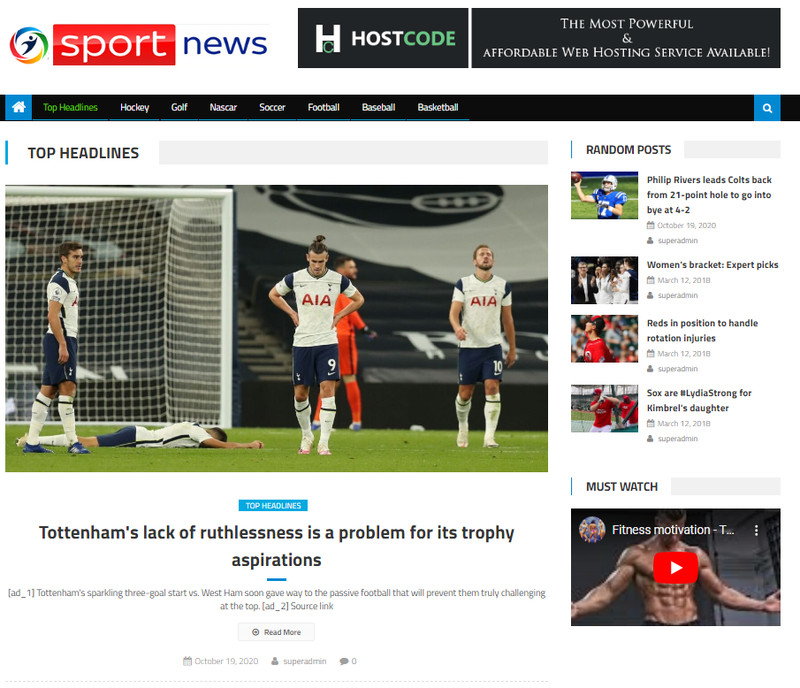 Turnkey Automated sports news Affiliate website Free Hosting / Setup gallery