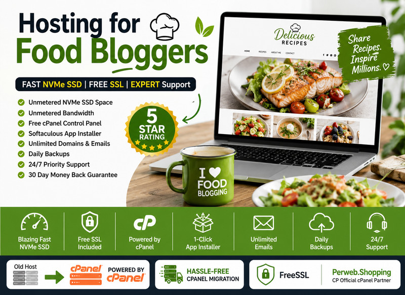 Hosting for Food Bloggers – 🍽️Unlimited SSD, SSL, Speedy Support | $14.99/Year!