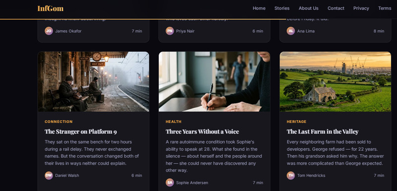 Story Website + Domain infgom.online - Ready Blog with Content Included gallery