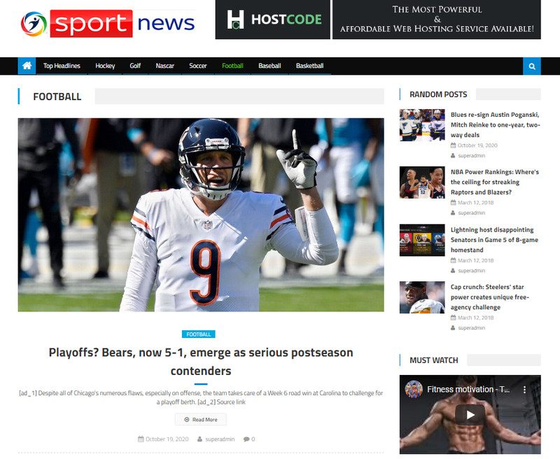 Turnkey Automated sports news Affiliate website Free Hosting / Setup gallery