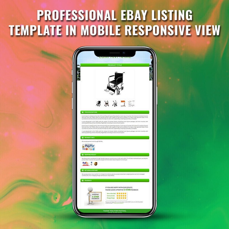 Unique eBay Templates Mobile Responsive eBay Listing Auction Template gallery