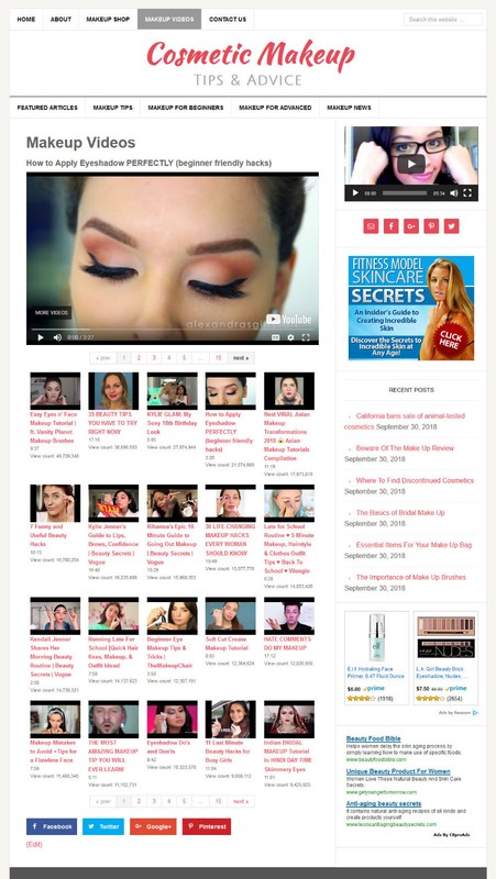*COSMETIC MAKEUP TIPS * turnkey website business for sale w/ AUTOMATIC CONTENT gallery