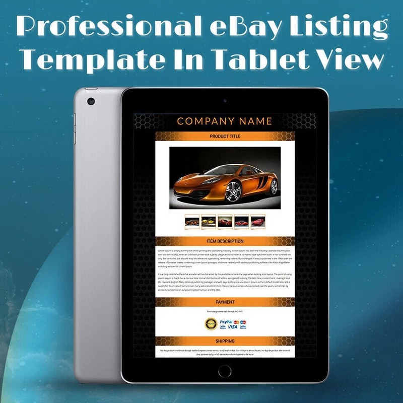 eBay Mobile Responsive Listing Templates Auction Gallery Html for Automobiles gallery