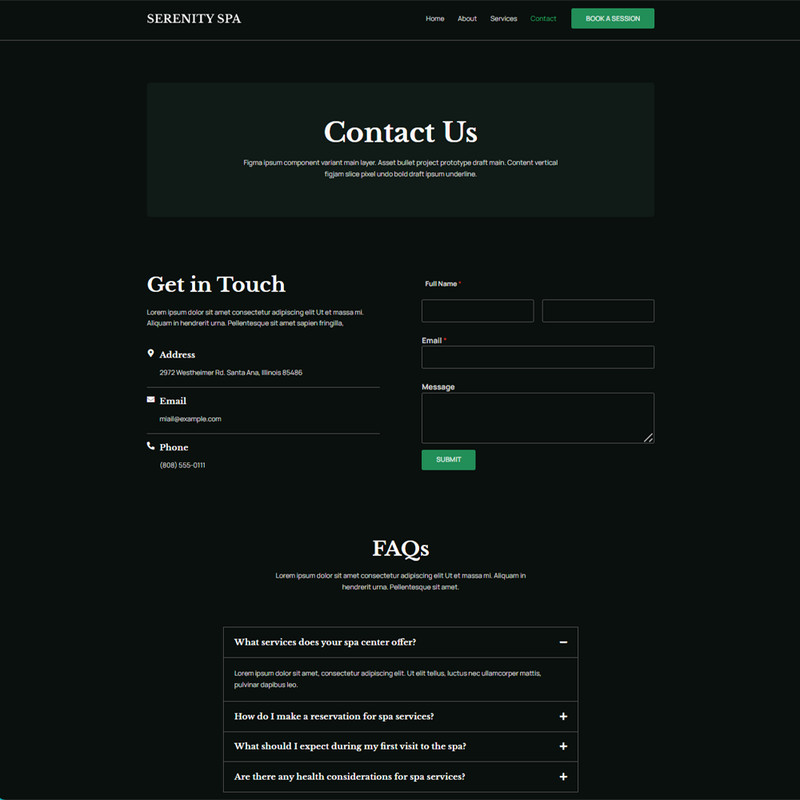 Dark-themed Spa Website - Ready to Run + 1-Year Domain and Hosting gallery