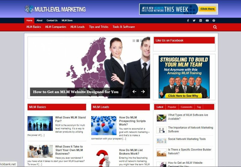 MLM Marketing Niche | Established Clickbank Affiliate Blog Website gallery
