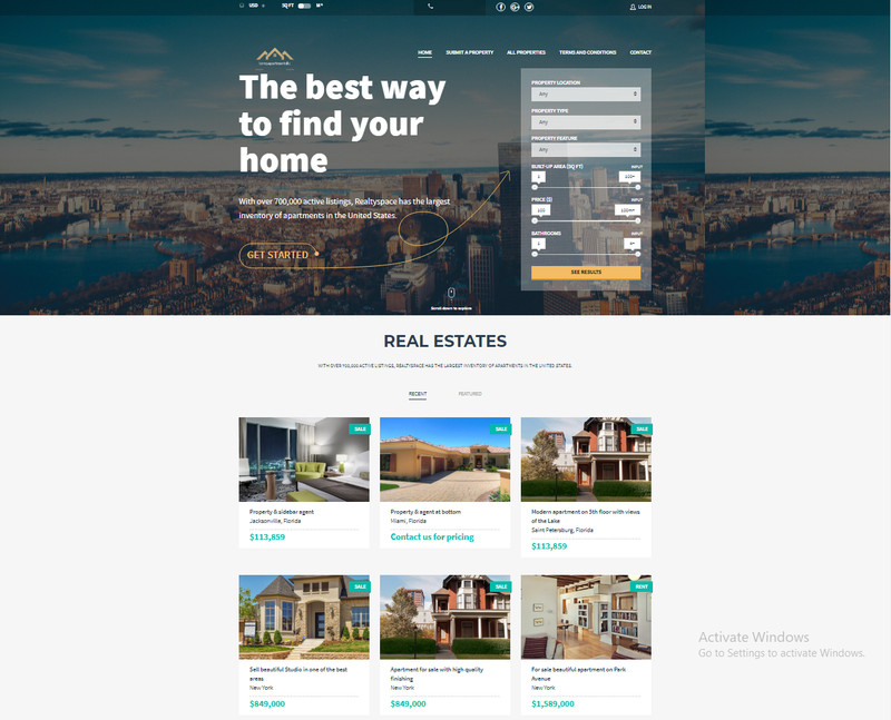 New Modern Real Estate / Property Website / Free Hosting / Setup