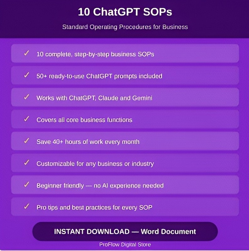 Ultimate ChatGPT SOP Bundle | 10 AI Business Workflow Systems gallery