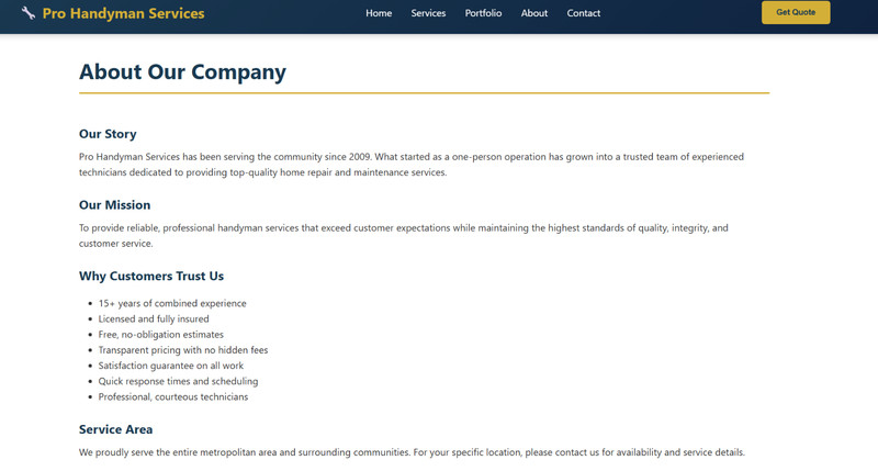 Professional Handyman Website HTML Template - Premium Design gallery