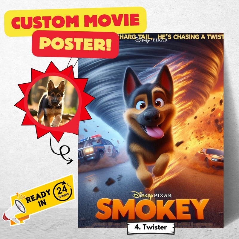 Custom Pixar Movie Poster- Personalized Digital Artwork gallery