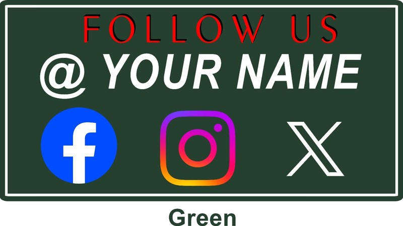 Car and Truck Door Magnets Signs Social Media @Your Company Many Colors 12"x24" gallery