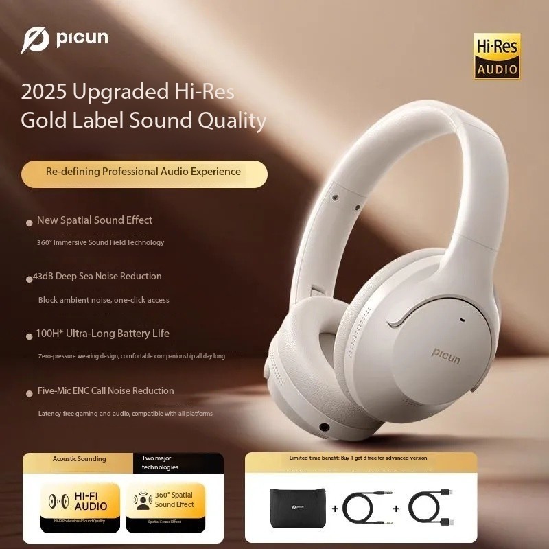 Pincun ANC-05L Active Noise Cancelling Over-Ear Wireless Bluetooth Headphones gallery
