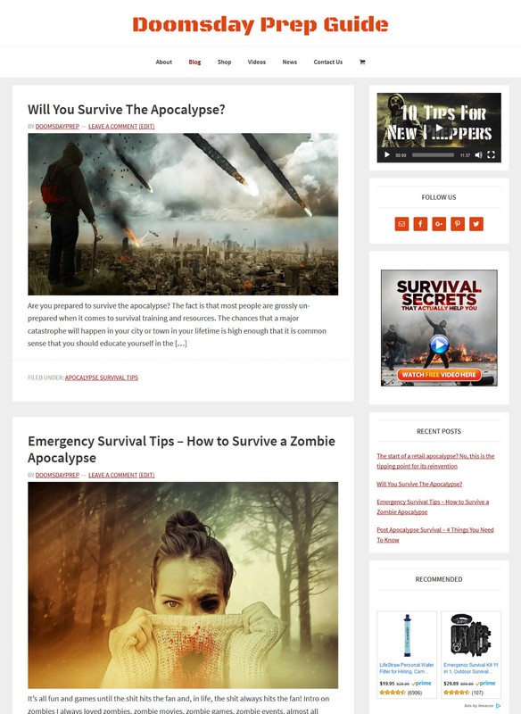 [NEW DESIGN] * DOOMSDAY PREP * store blog website business for sale AUTO CONTENT gallery