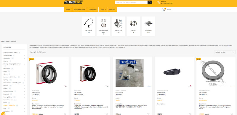 HulyParts.com -Semi-Truck Parts ECommerce Website + Inventory (optional) $99K RV gallery