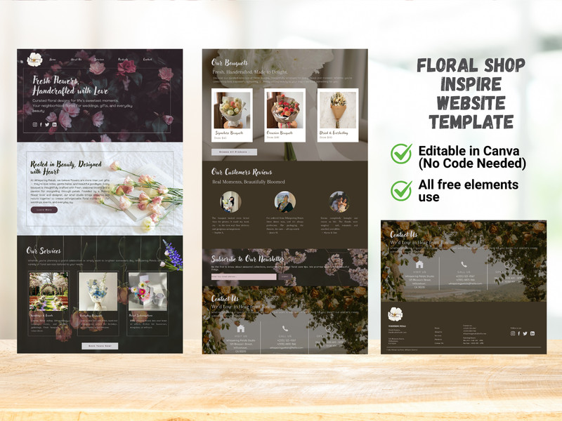 Canva Business Website Template | Editable Website for Small Business gallery