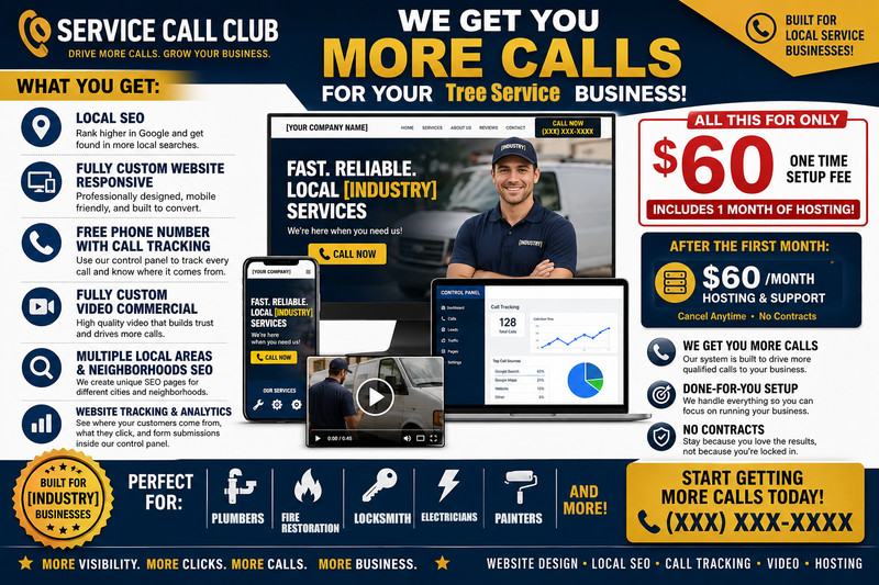 Tree Service Website Design + Local SEO + Call Tracking | Get More Calls | Video