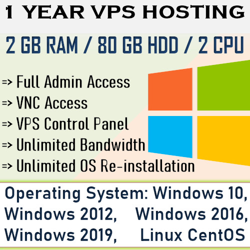 1 Year – VPS Server Linux/Windows