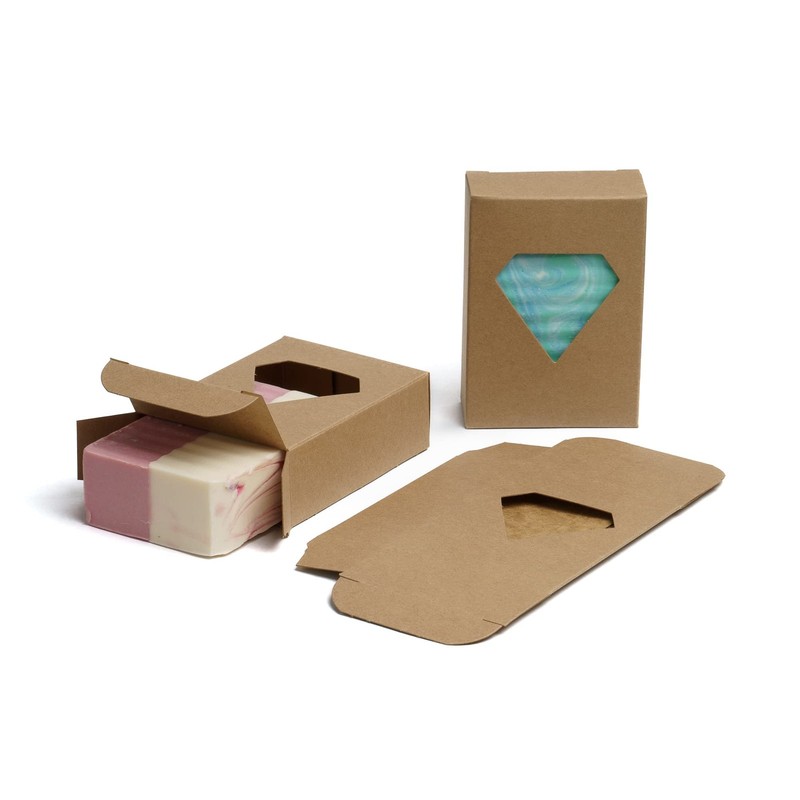 Charm Your Prince Diamond Window Soap Boxes Kraft Recyclable 1000 Pack gallery