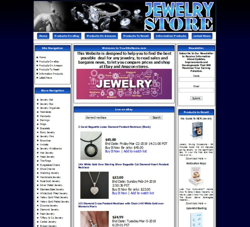 JEWELRY STORE Complete Turnkey Website. Amazon Affiliate Store, Google Adsense gallery