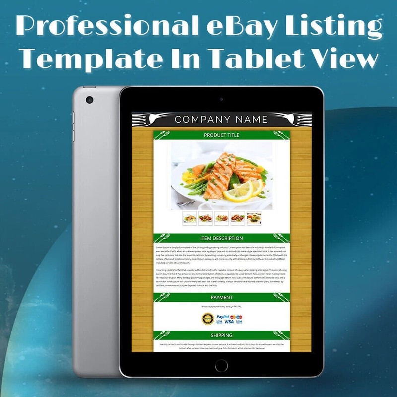 Mobile Responsive eBay Listing Template Auction Gallery Html for Food gallery