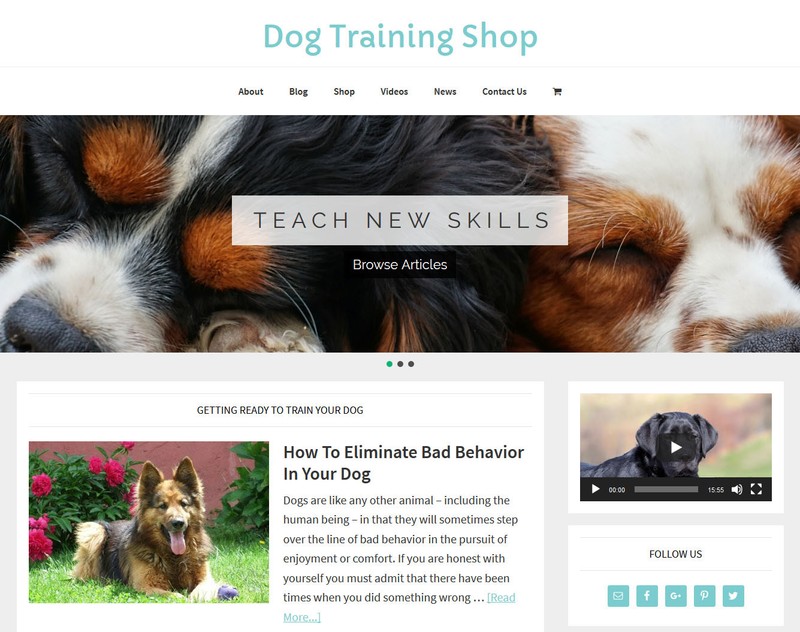 [NEW DESIGN] * DOG TRAINING * store blog website business for sale AUTO CONTENT