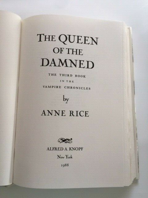 G2U THE QUEEN OF THE DAMNED 1ST ED REVIEW COPY BY ANNE RICE gallery
