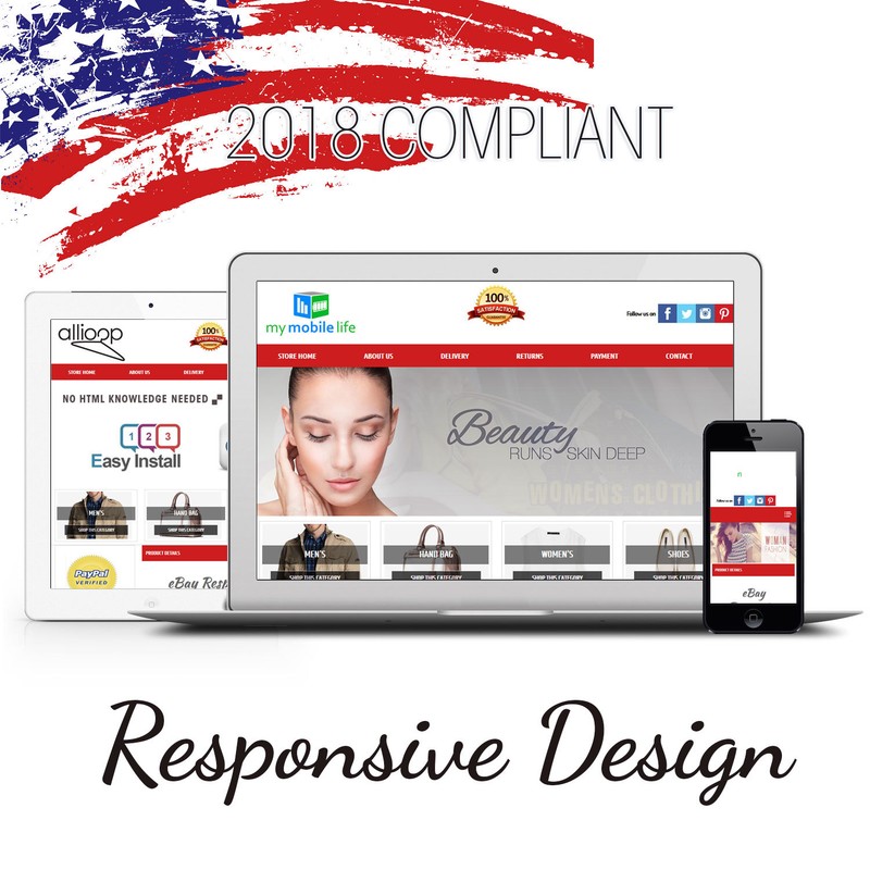 eBay Listing Template Blue Dynamic Category Professional HTML Auction Design