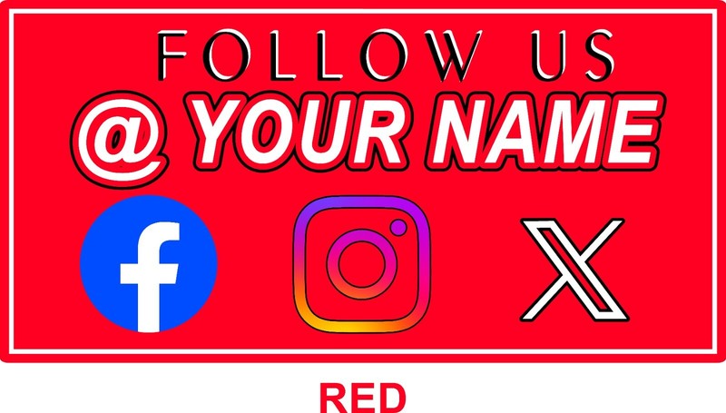 Car and Truck Door Magnets Signs Social Media @Your Company Many Colors 12"x24" gallery