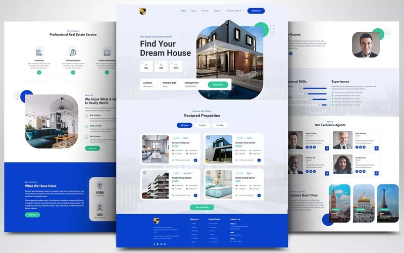 PROFESSIONAL CUSTOM WEBSITE FOR REAL ESTATE AGENCY & REAL ESTATE AGENT WORDPRESS gallery