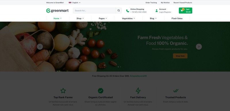 GreenMart ⭐GPL⭐ Lifetime Update – Organic & Food WooCommerce WordPress Theme gallery