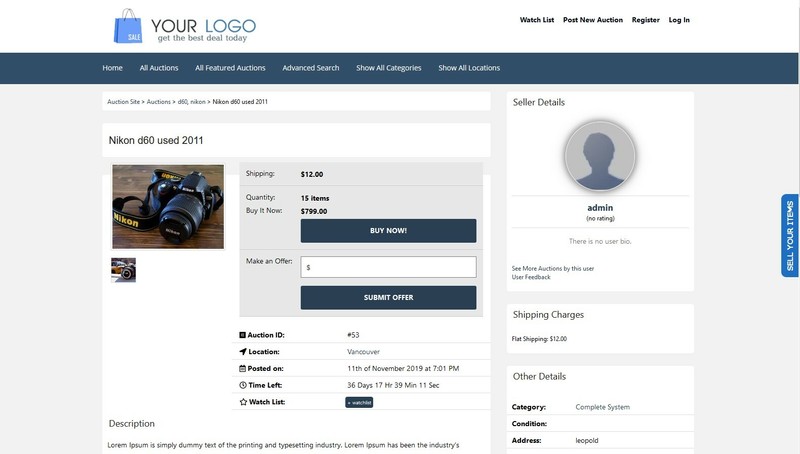 Wordpress Auction Website + Free Hosting with SSL gallery
