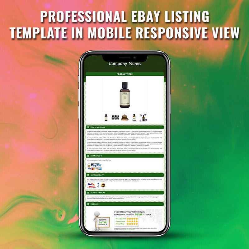 eBay Templates Mobile Responsive eBay Listing Auction Template 2019 Compatible gallery