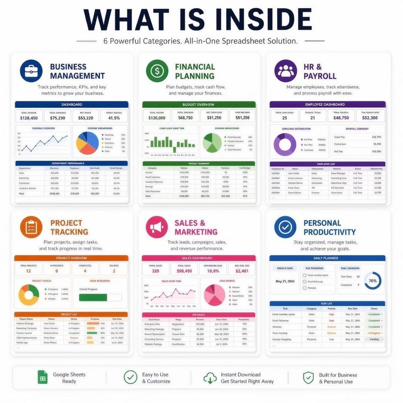 500+ Excel Templates Bundle | Business Finance Budget Planner Spreadsheets 2026✅ gallery