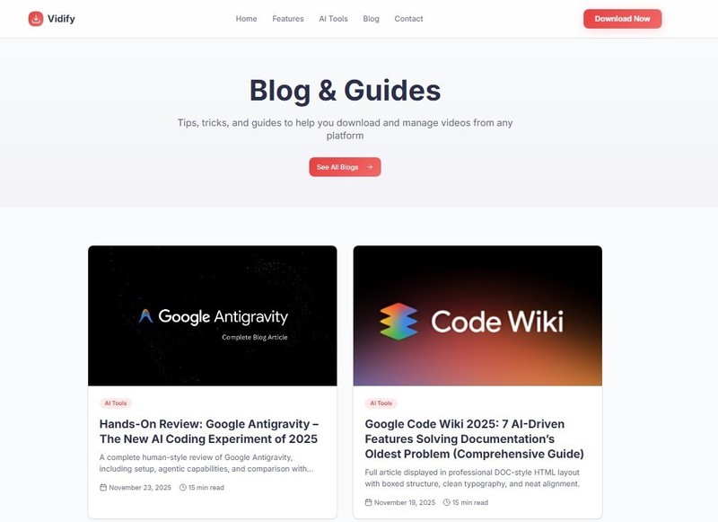 Video Downloader & Blogging Website For Sale: Ready-to-Launch with Installation gallery