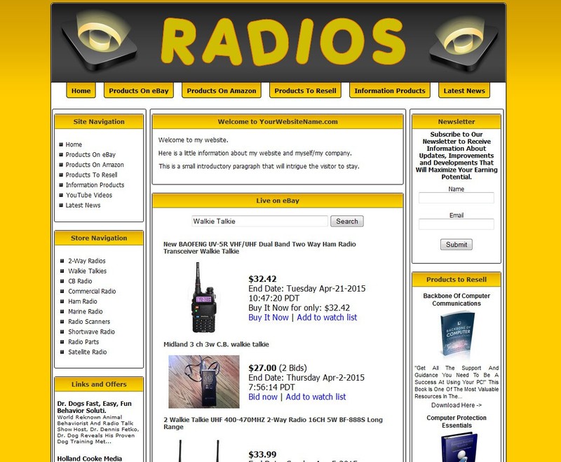 Radio Store Affiliate Online Business Website For Sale!