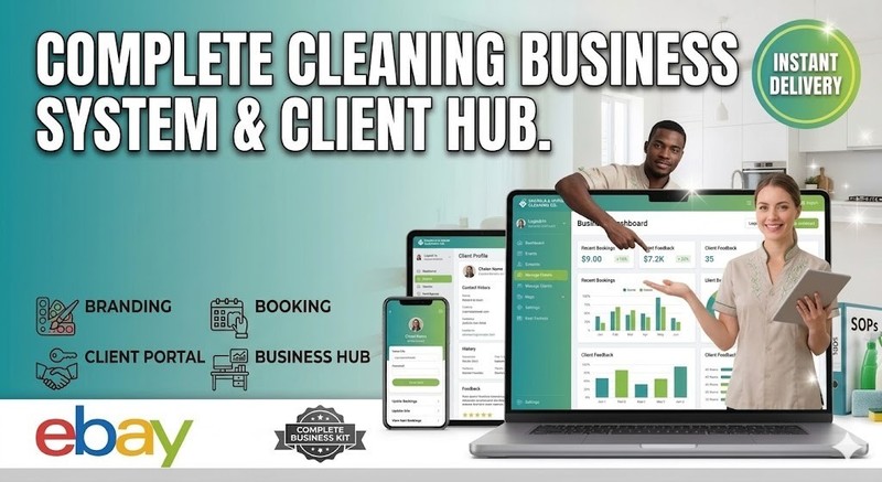 Turnkey Cleaning Business Website | Complete Client Booking Hub & Invoice System gallery