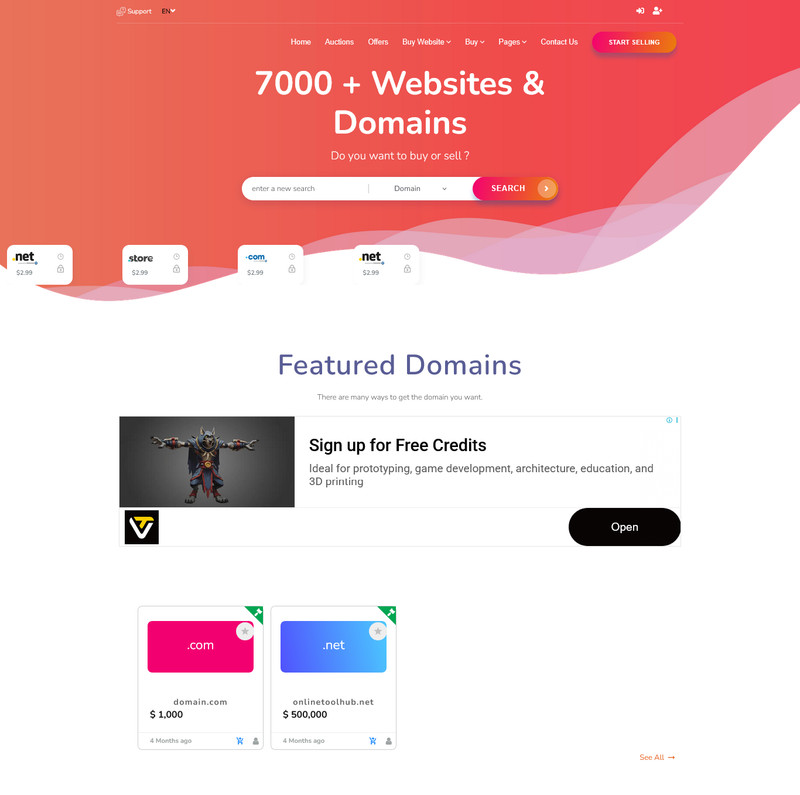 Zippa - Marketplace PHP Project | Domains, Websites, Apps, Social Media Platform gallery