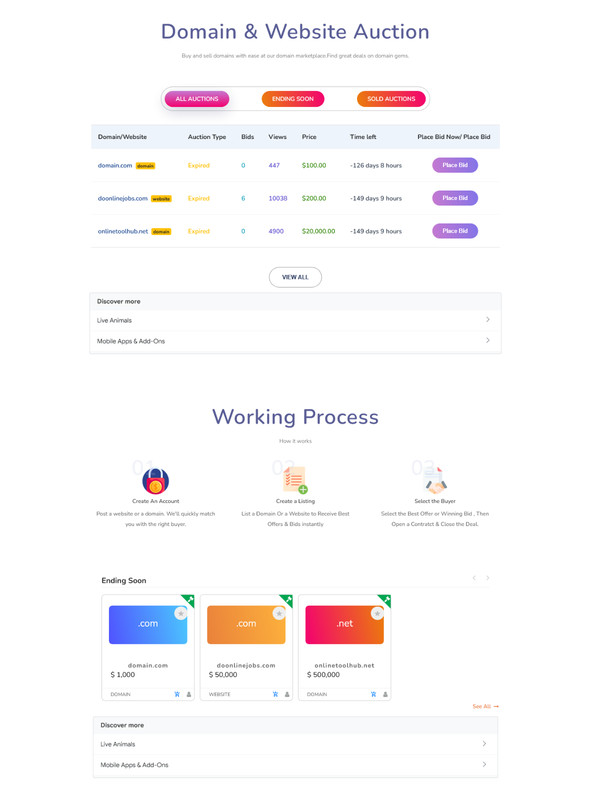 Zippa - Marketplace PHP Project | Domains, Websites, Apps, Social Media Platform gallery
