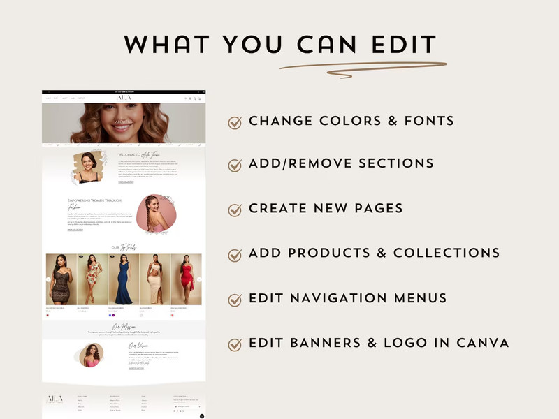 Aila Shopify Theme, Elegant Boutique Shopify Template, Fashion Store Shopify 2.0 gallery